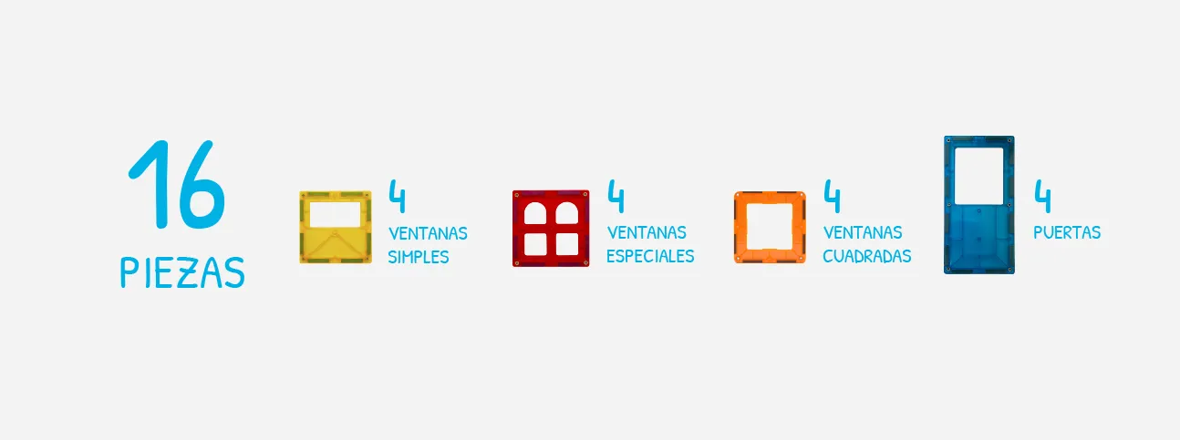 Braintoys Imanix Puertas y Ventanas 16 piezas - Imagen 4