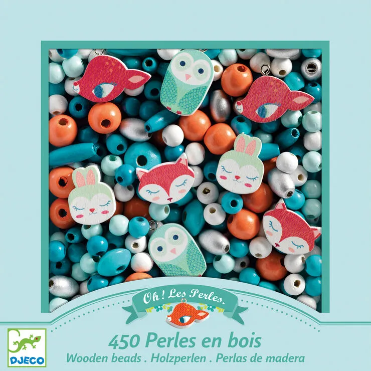 Perlas de Madera para Pulseras Pequeños Animales Djeco
