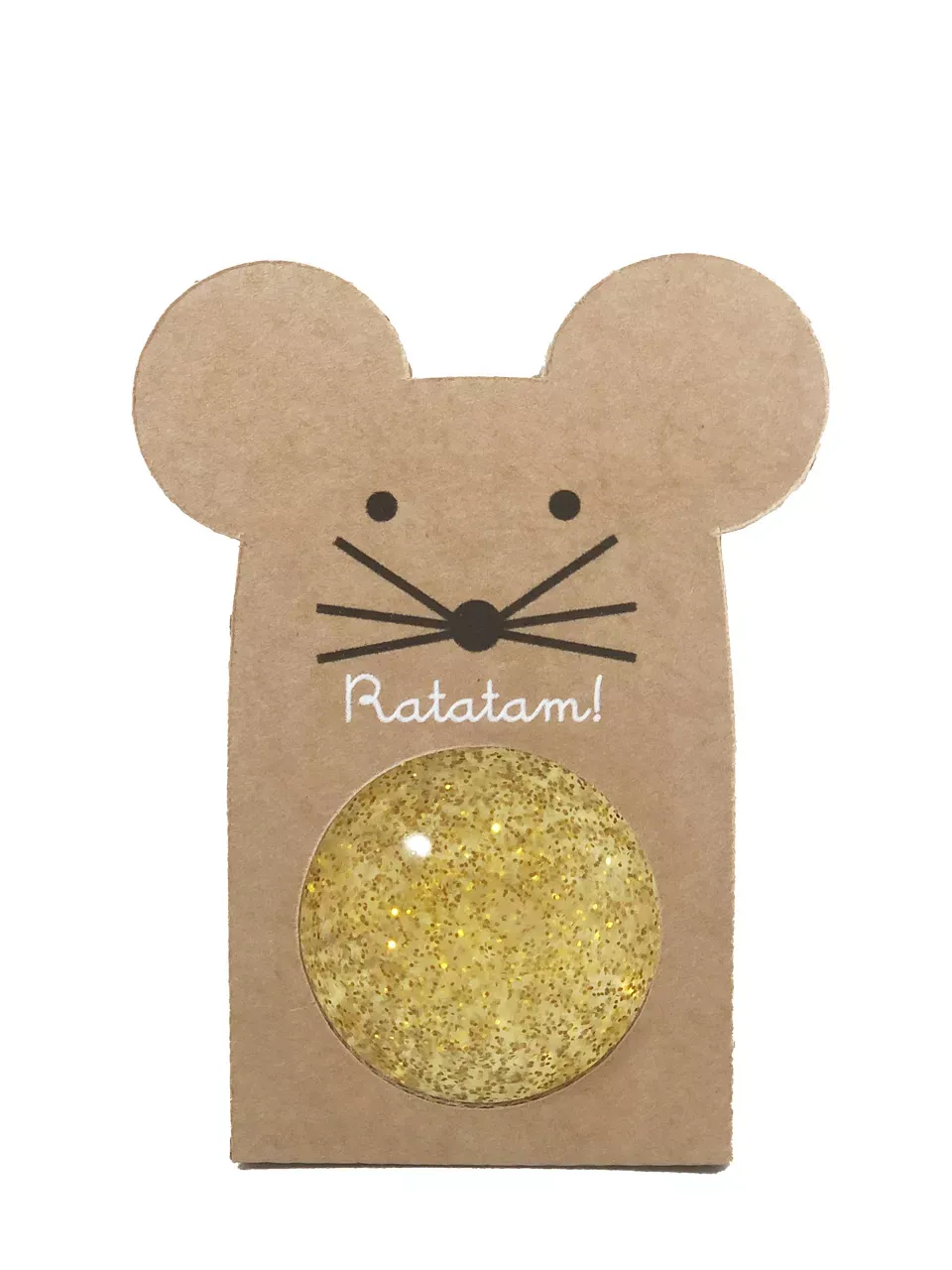 Gold Glitter Mouse Bouncy Ball