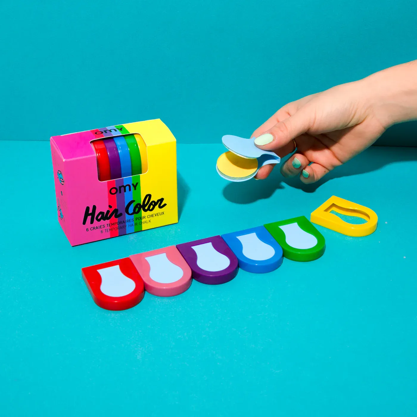 Tizas para el pelo pack de 6 Colores OMY