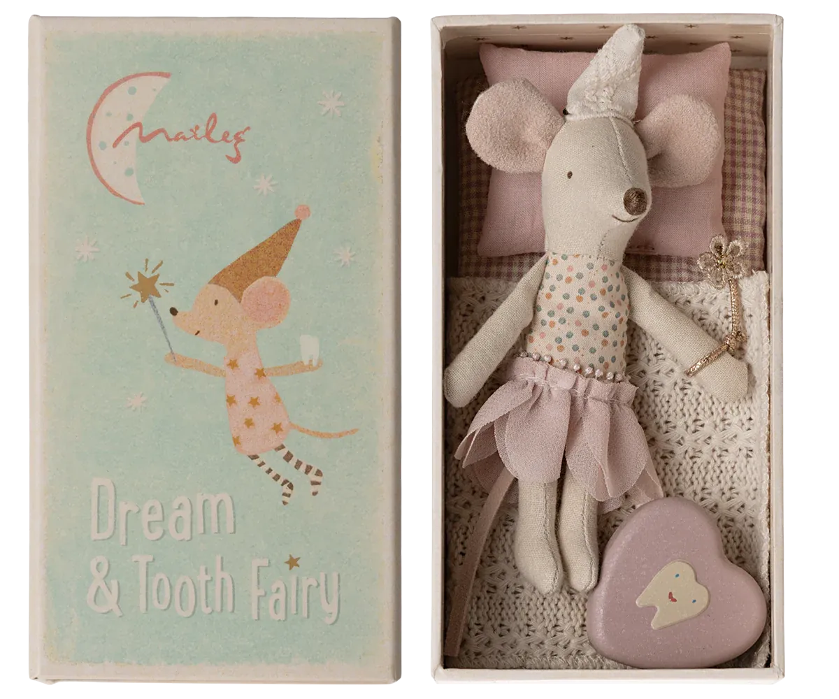 Ratón Hermanita Hada de los Dientes en caja de cerillas Maileg