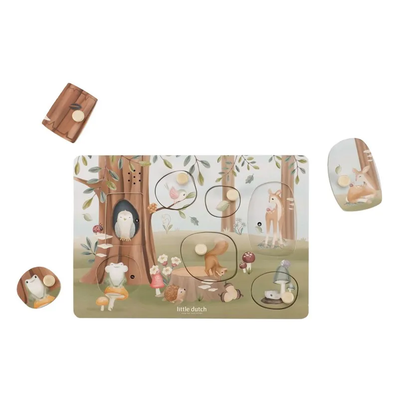 Puzzle Encajable con Sonido Forest Friends FSC Little Dutch - Imagen 2