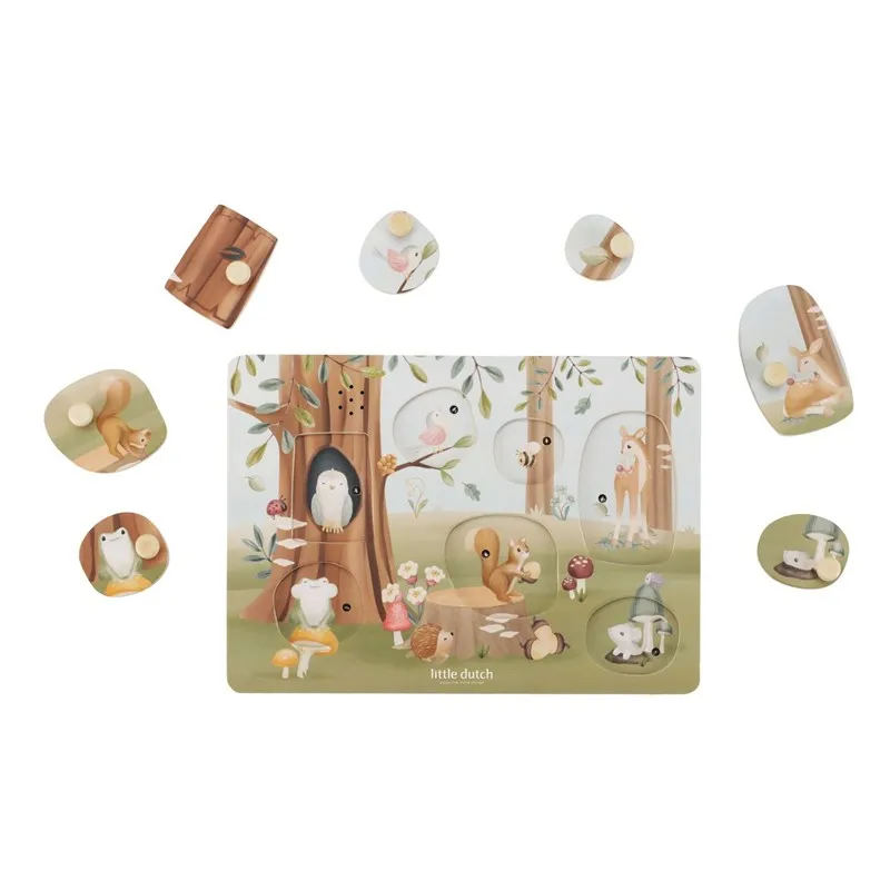 Puzzle Encajable con Sonido Forest Friends FSC Little Dutch - Imagen 3