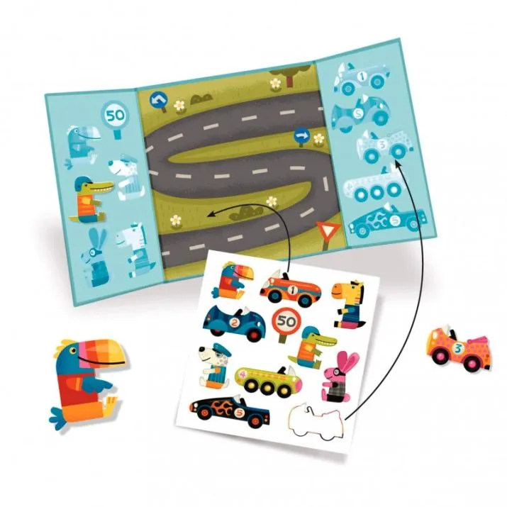 Pegatinas Reposicionables Los Coches Djeco - Imagen 2