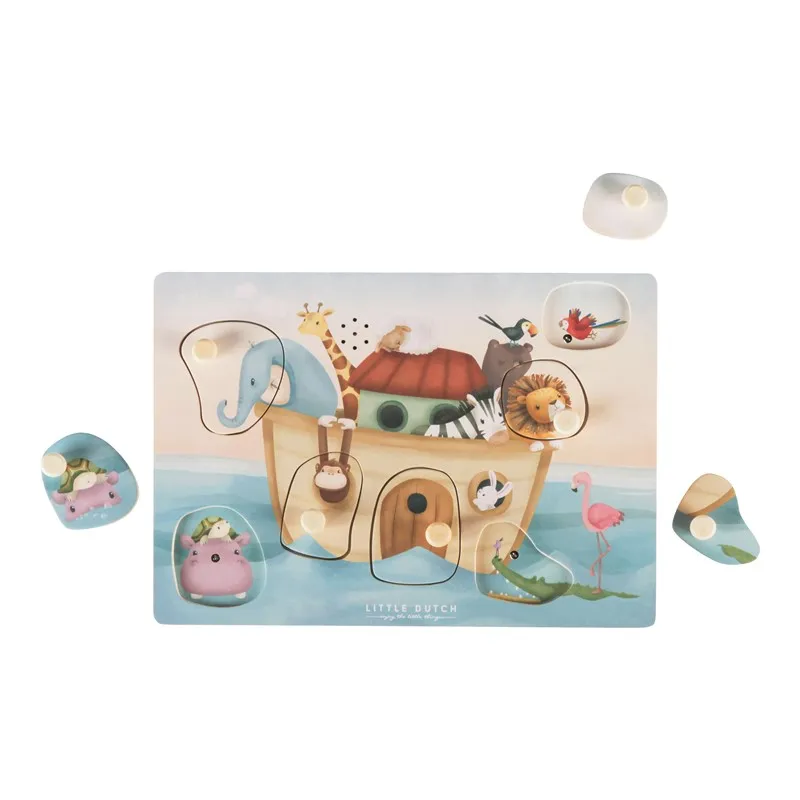Puzzle Encajable con Sonido Arca de Noé Little Dutch - Imagen 2