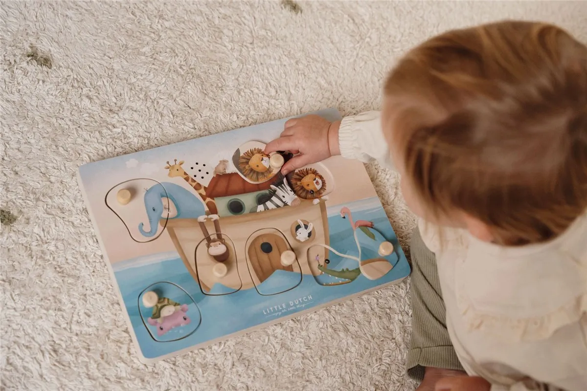 Puzzle Encajable con Sonido Arca de Noé Little Dutch - Imagen 5