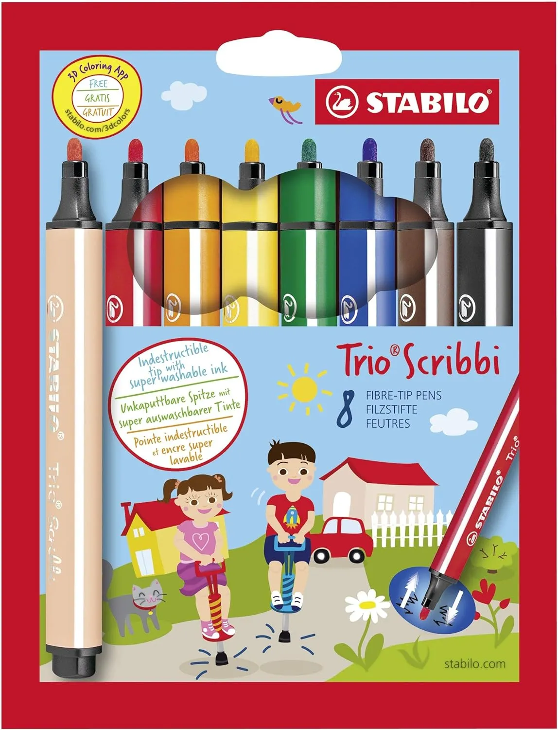 Rotuladores Trio Scribbi Est. 8 uds Stabilo