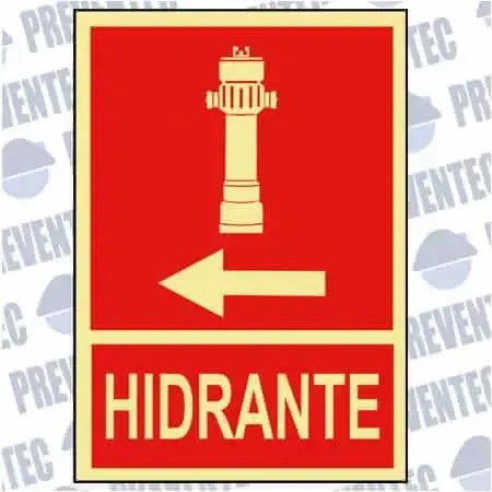 Señales de seguridad Hidrante ( Flecha izquierda )