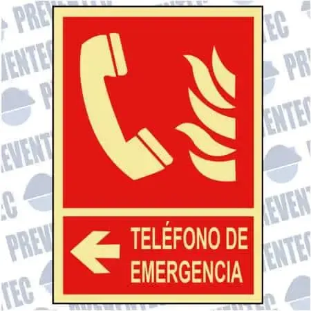 Señalizaciones : Teléfono de emergencia ( Flecha izquierda )