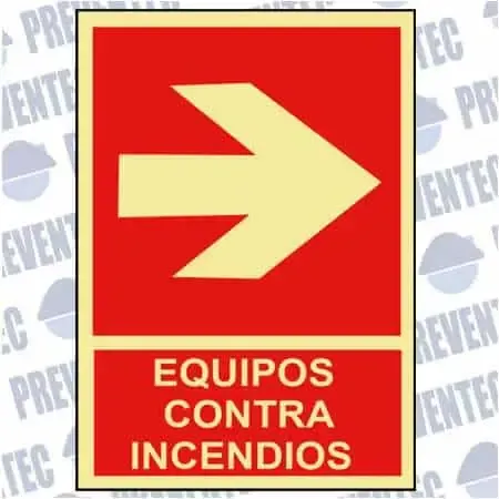 Señales de socorro : Equipos contra incencios ( Flecha derecha)