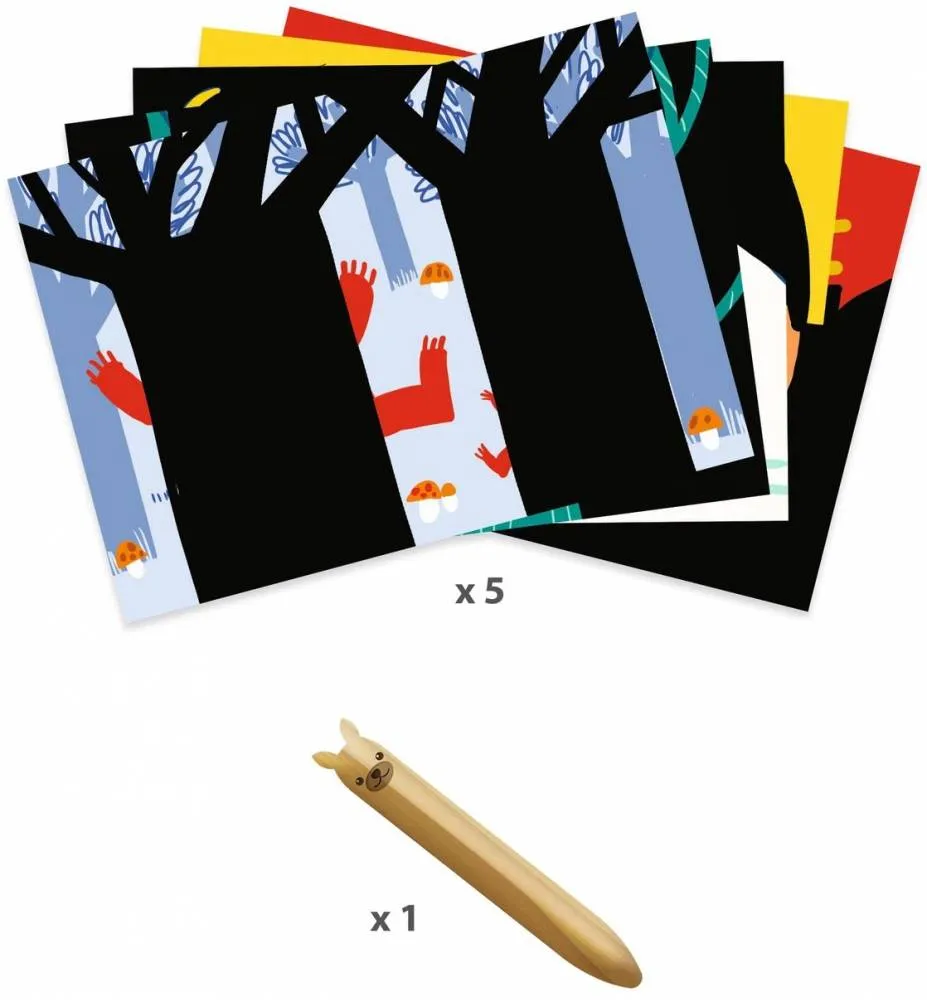 Tarjetas para Rascar para los mas Pequeños Animales Djeco - Imagen 3