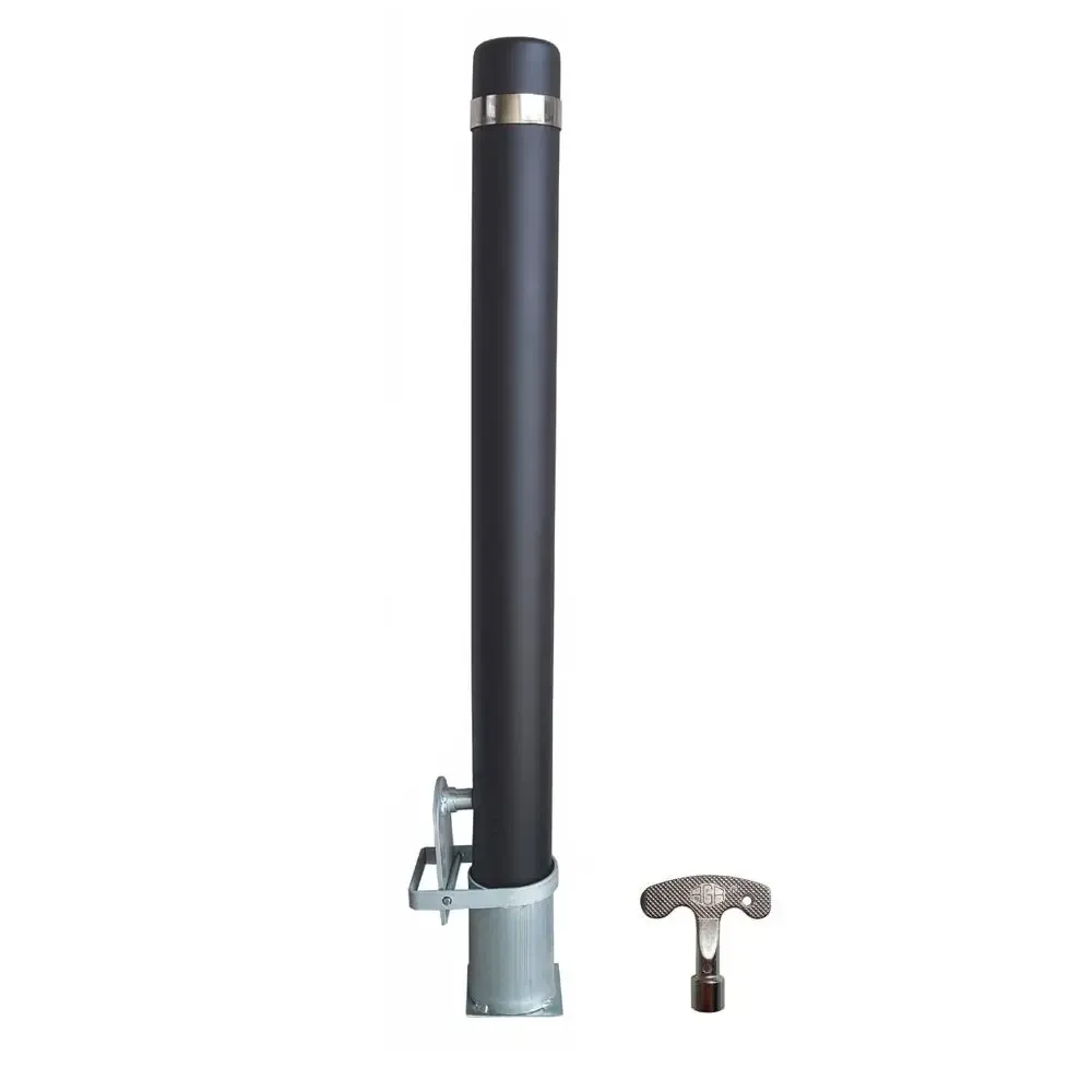 Bolardo extraíble acero con banda inox