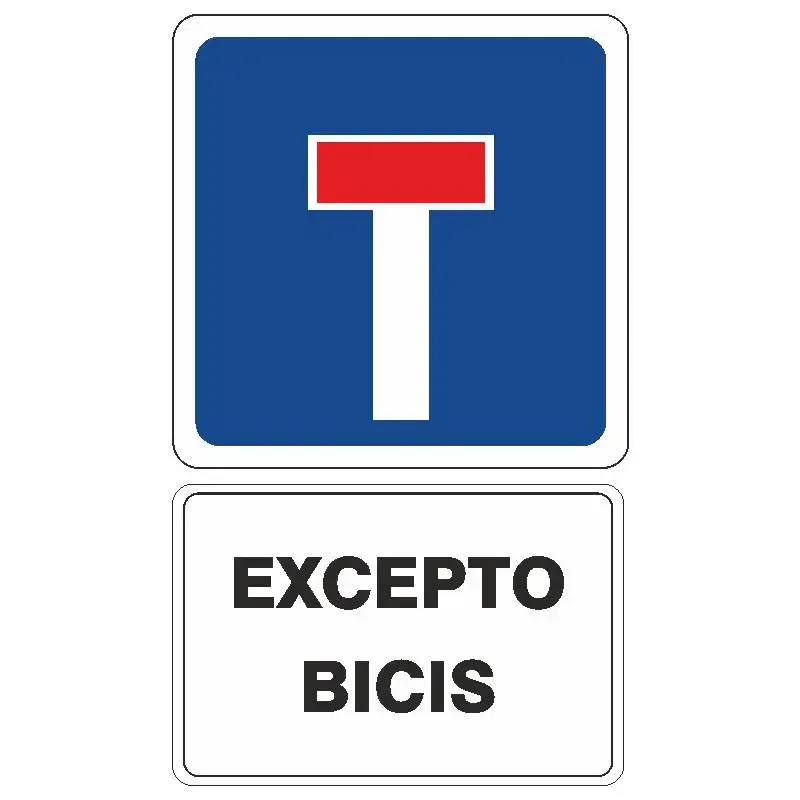 Señal de calzada sin salida excepto para bicis