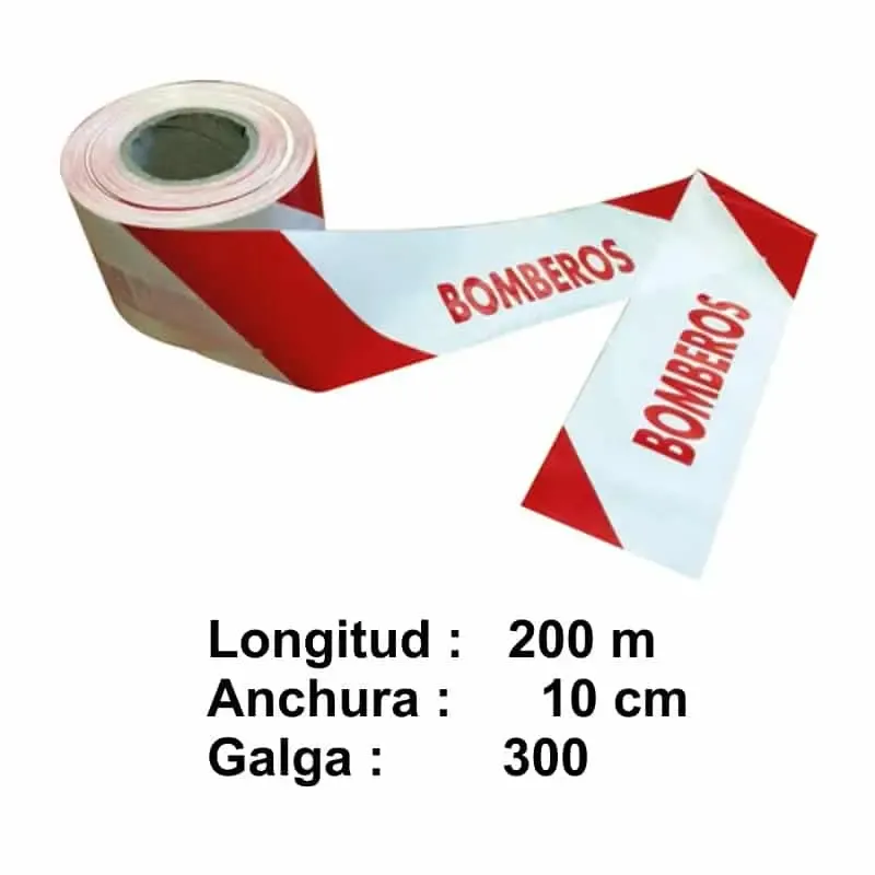 Cintas con texto : Señalización Bomberos