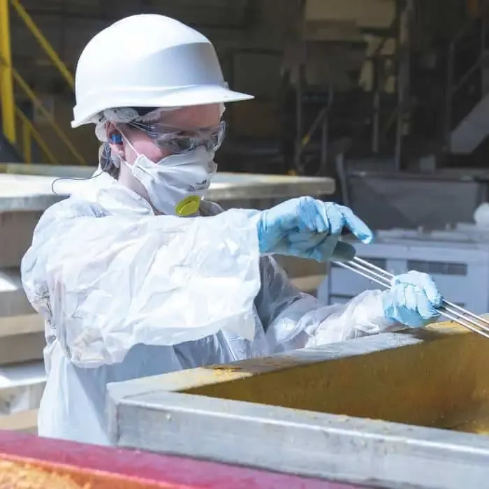 Guantes de nitrilo azul con polvo V1400PB – Caja 100 uds - Imagen 2