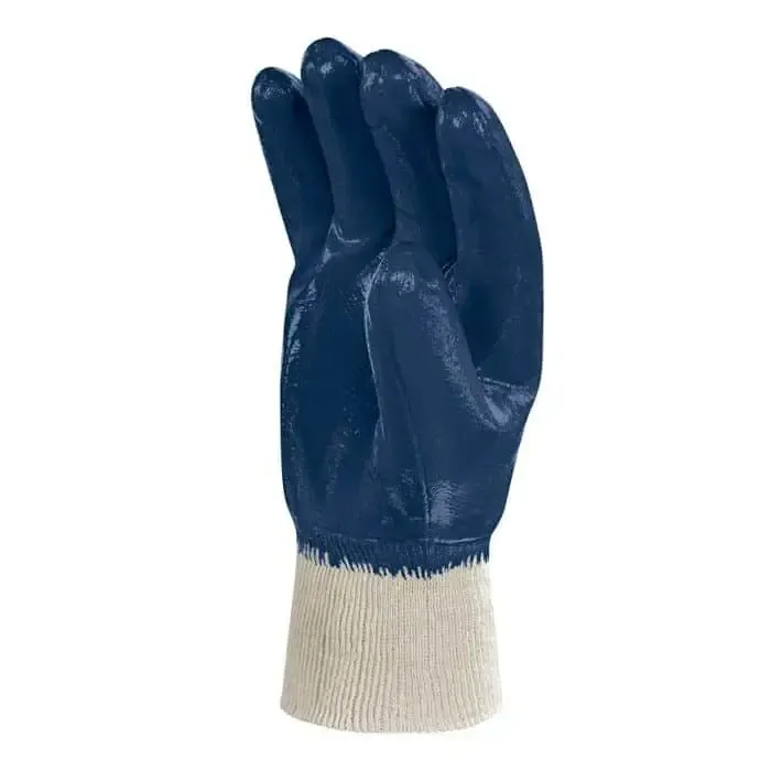 Guantes nitrilo azul todo cubierto puño elastico NI155 - Imagen 2