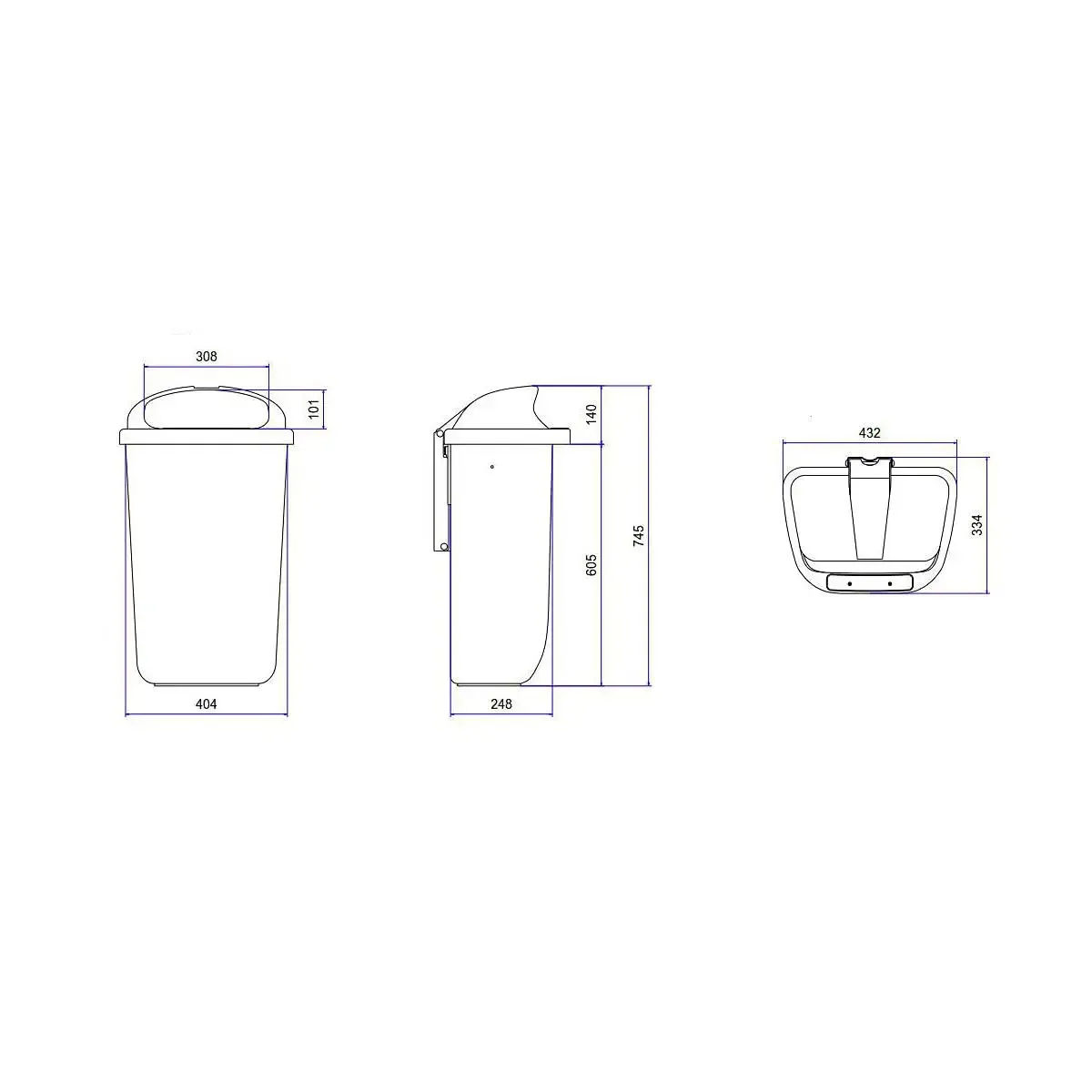 Papelera 50 litros weber para poste - Imagen 2