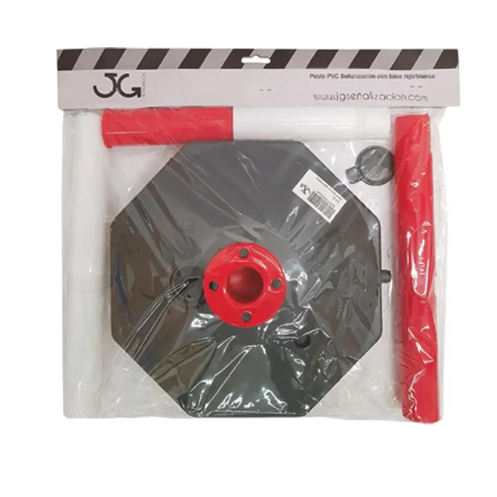 Postes de señalización PVC con base – Rojo-Blanco - Imagen 2