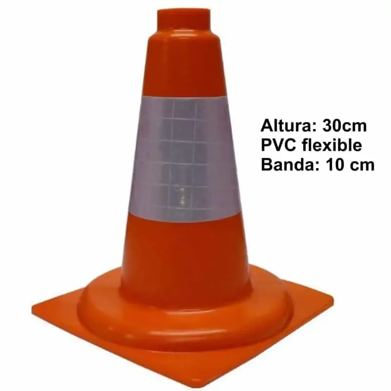 Conos seguridad vial de pvc flexible 30 cm