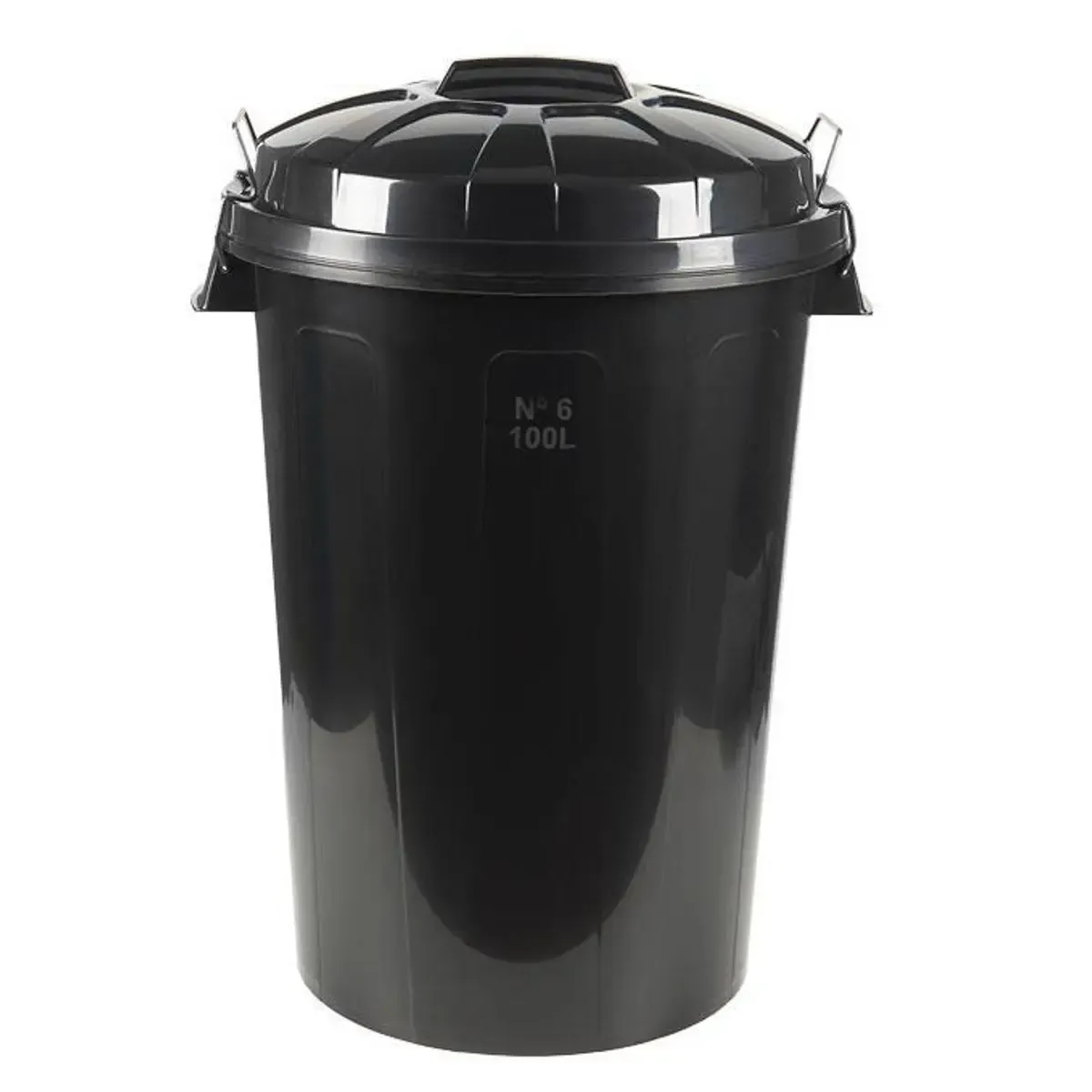 Cubo de basura 100 litros de plástico negro Cofan