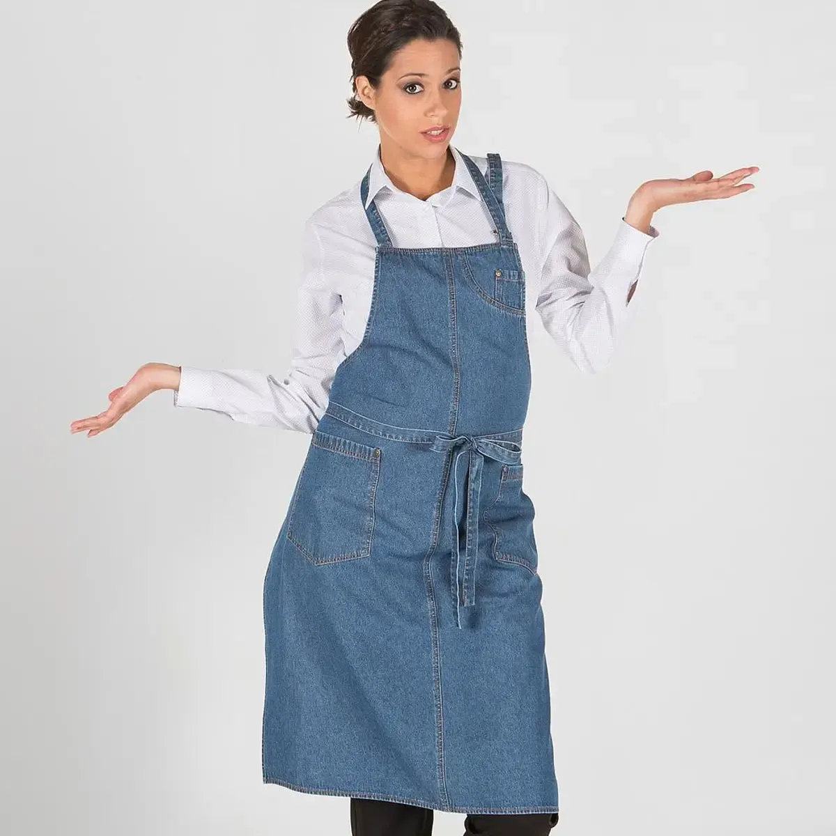 Delantal con peto vaquero lavado 1533 Garys