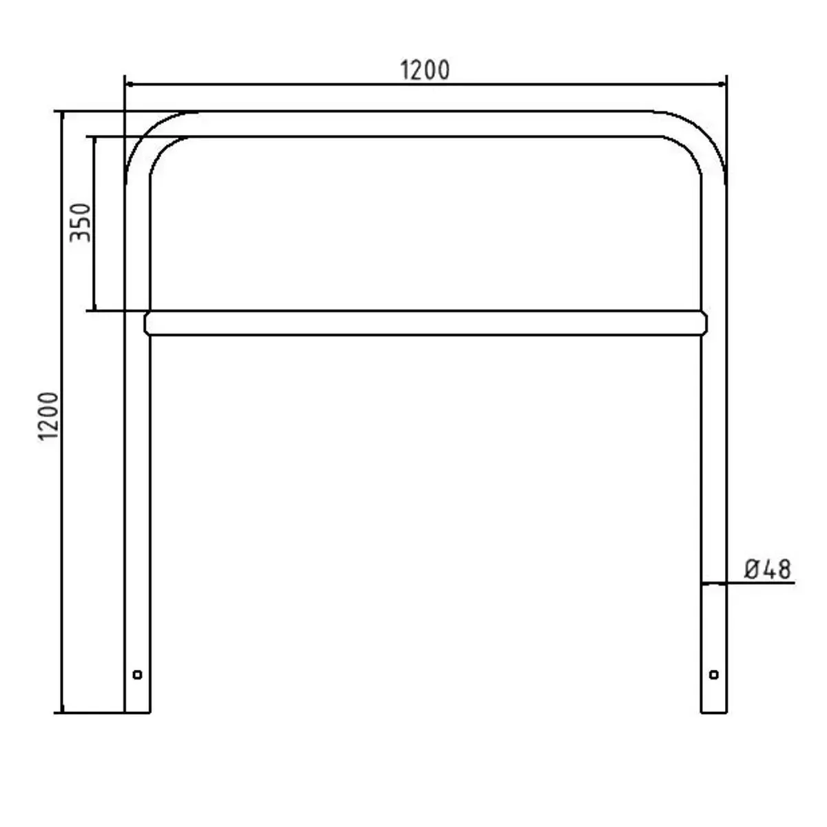 Protector peatones con travesaño de acero inoxidable - Imagen 7