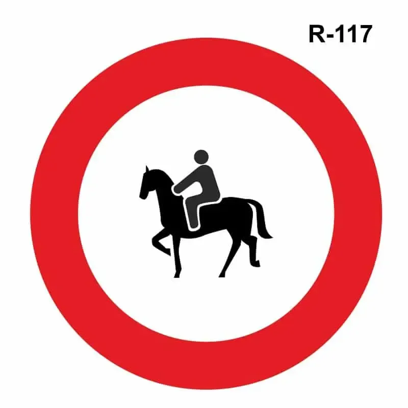 Entrada prohibida a animales de montura – ( R-117 )