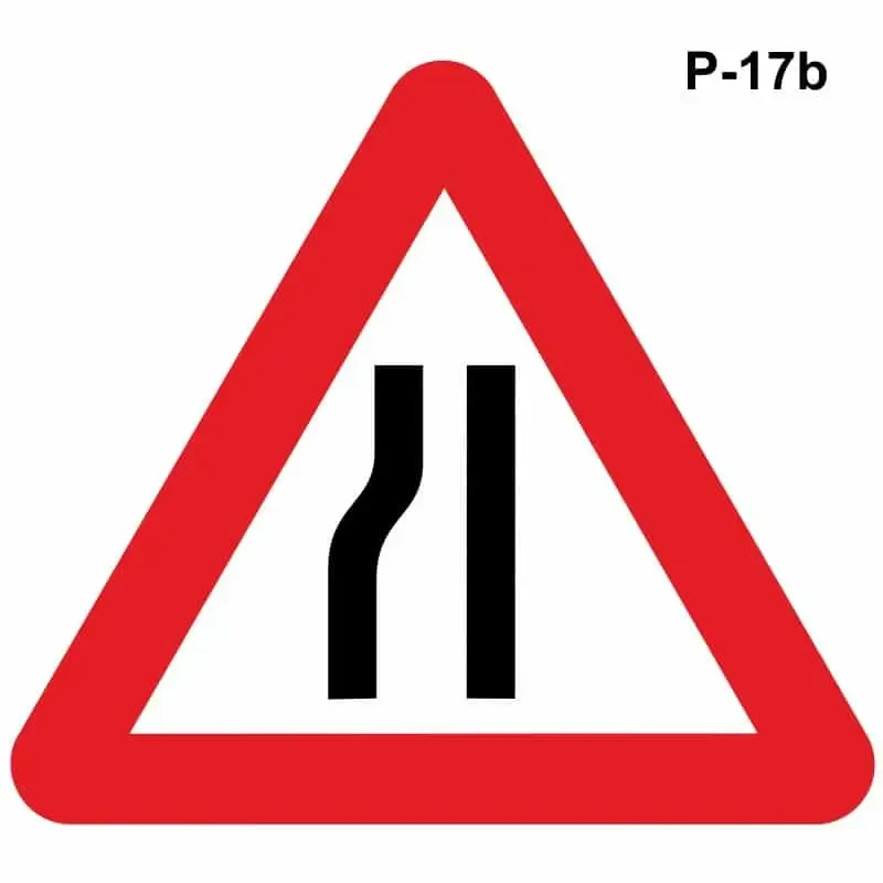Estrechamiento de la calzada por la izquierda – ( P-17b )