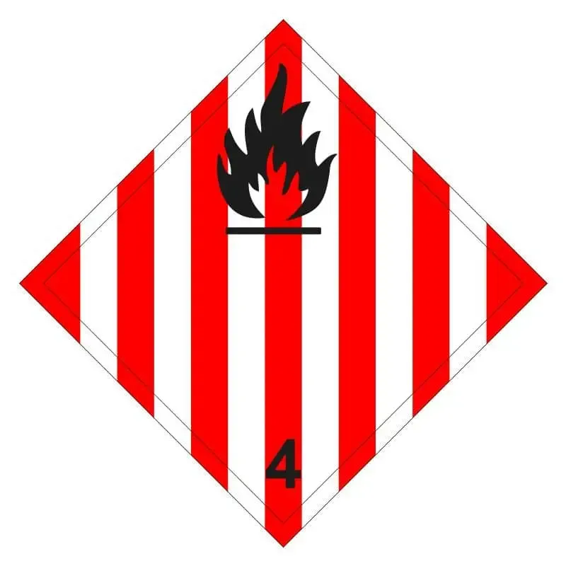 Señal Materias sólidas inflamables , materias autoreactivas
