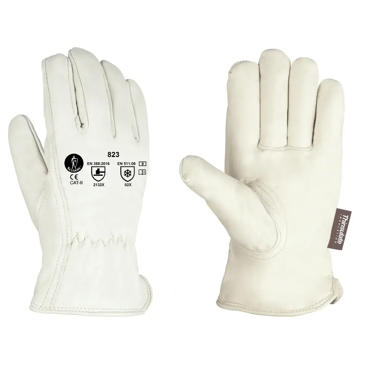 Guantes para el frío de piel con forro interior Thinsulate 823 Jomiba