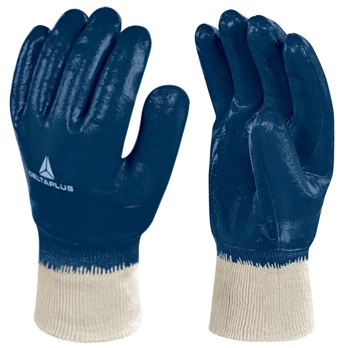 Guantes nitrilo azul todo cubierto puño elastico NI155