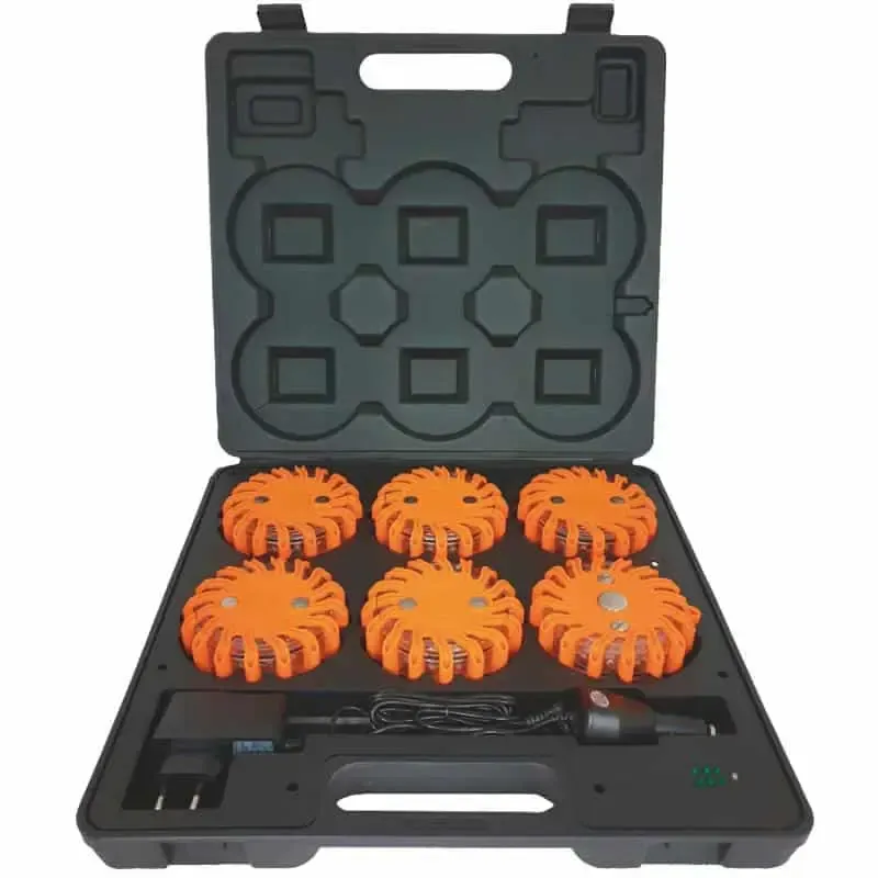 Maletín de 6 balizas de señalización Naranja