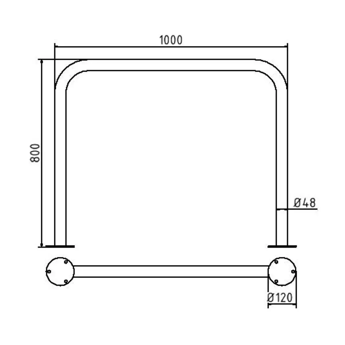 Protector peatones para atornillar de acero inoxidable Schake - Imagen 7