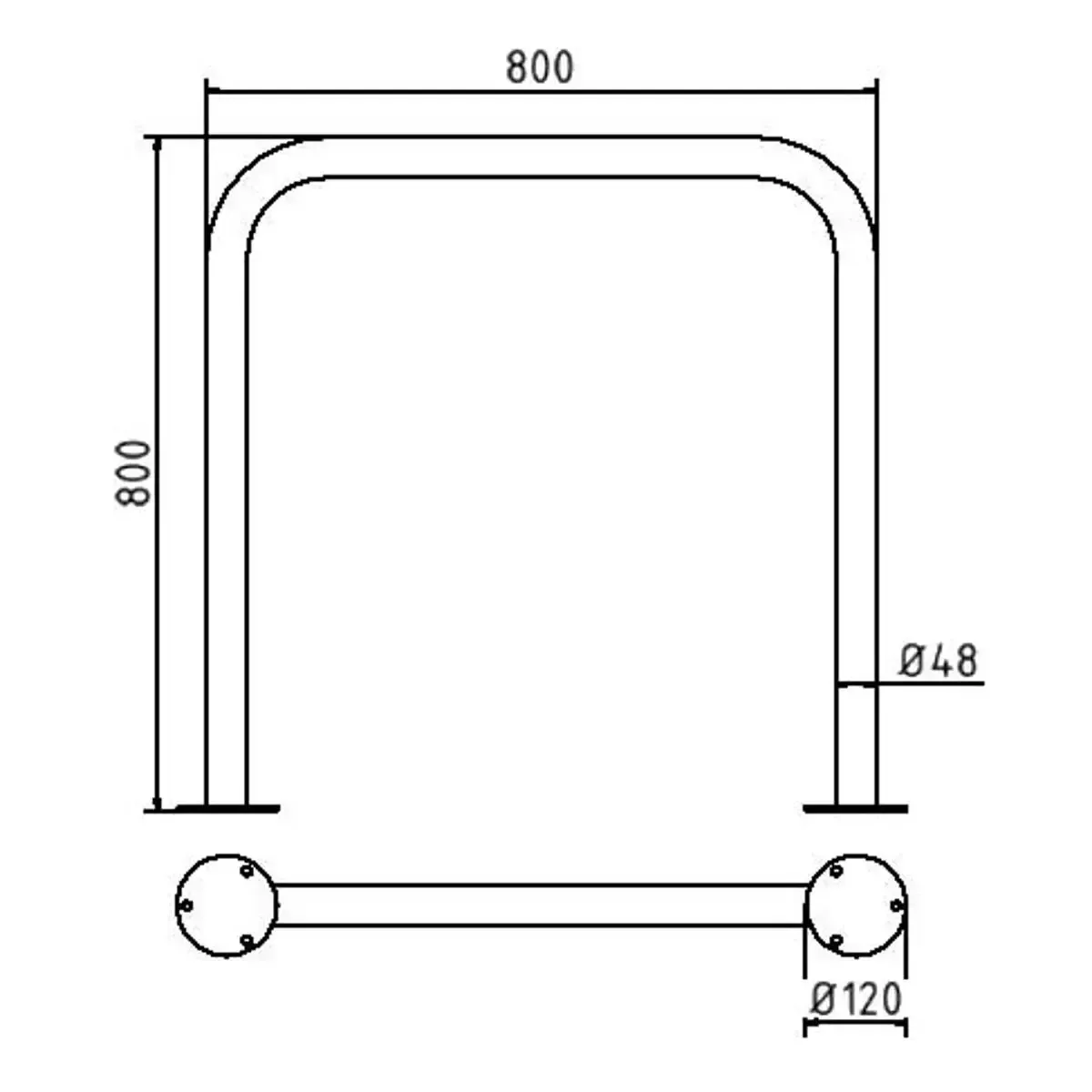 Protector peatones para atornillar de acero inoxidable Schake - Imagen 6