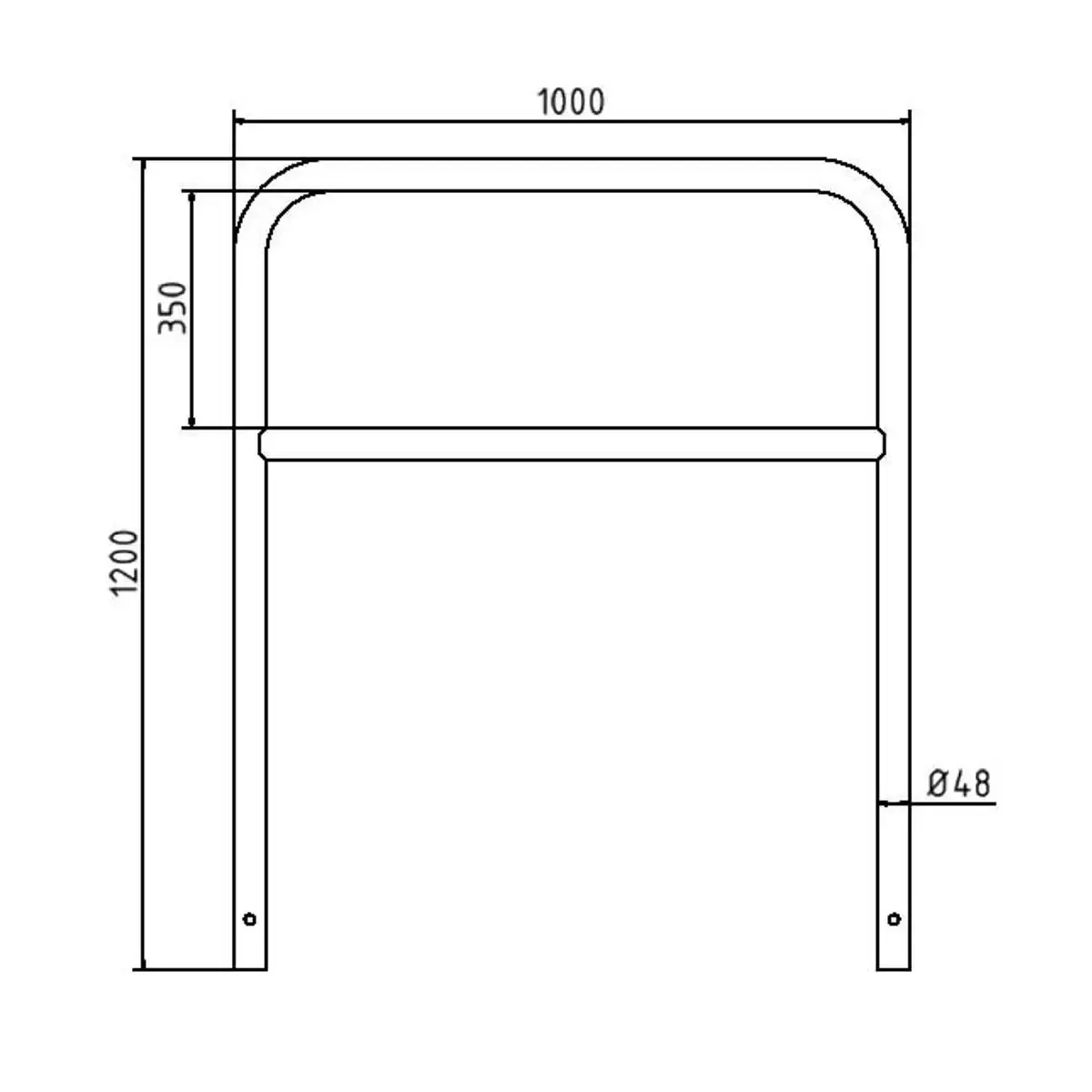 Protector peatones con travesaño de acero inoxidable - Imagen 6