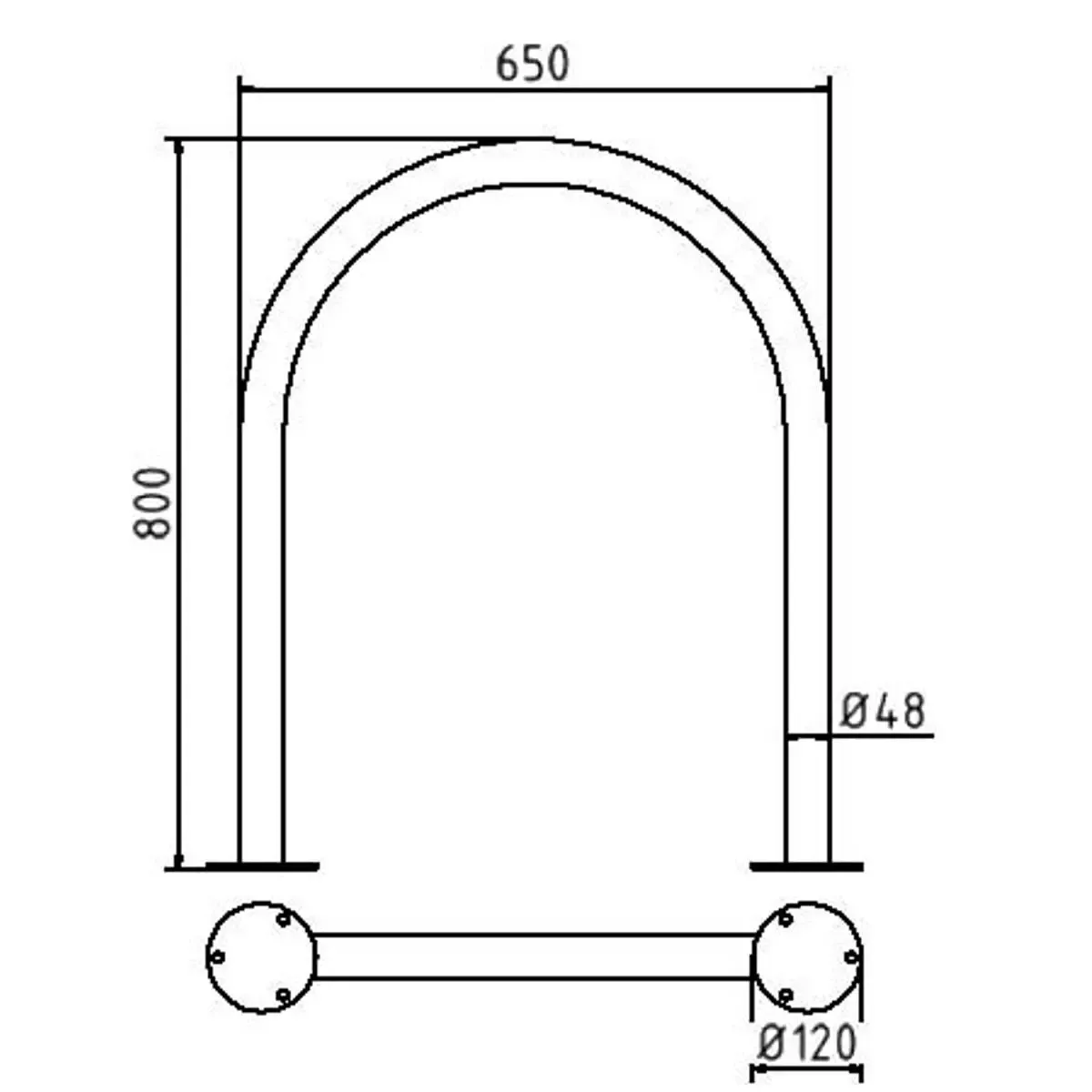 Protector peatones para atornillar de acero inox redondo - Imagen 6