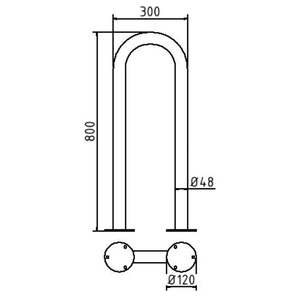 Protector peatones para atornillar de acero inox redondo - Imagen 5