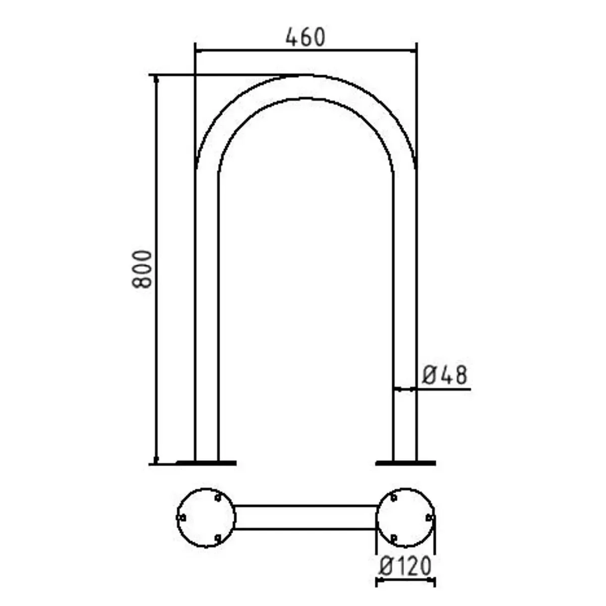 Protector peatones para atornillar de acero inox redondo - Imagen 7