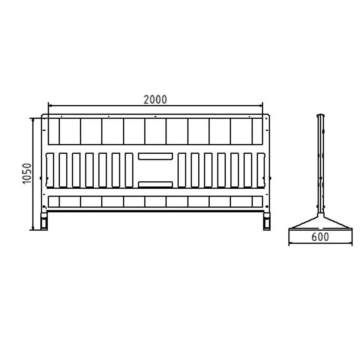 Valla Euro3 Schake con bandas negras y amarillas - Imagen 3