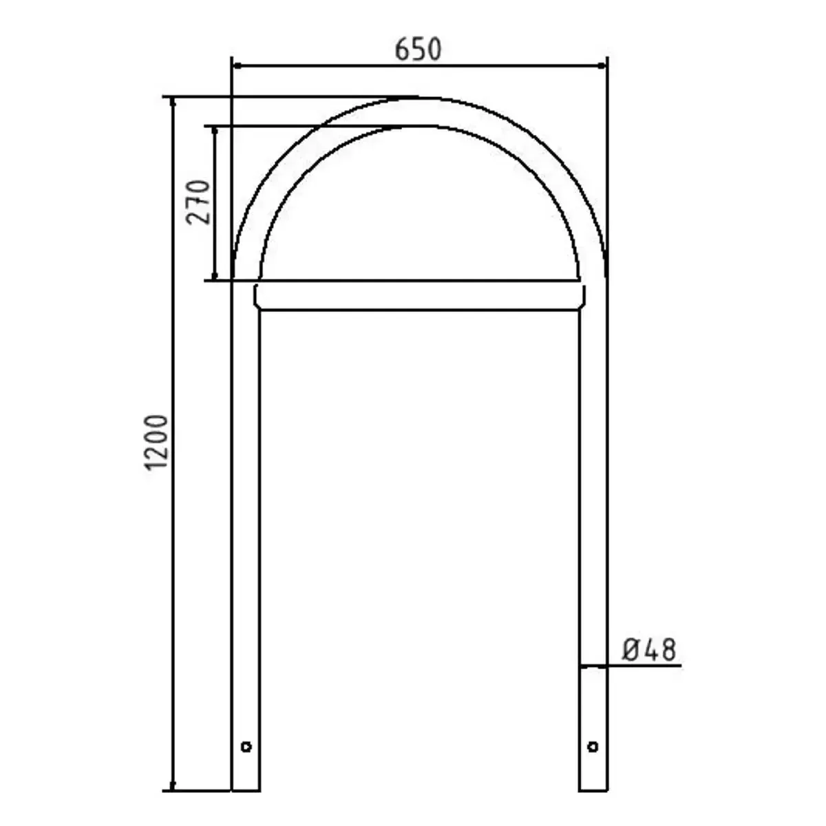 Protector peatones con travesaño de acero inox. – 65 cm ancho - Imagen 3