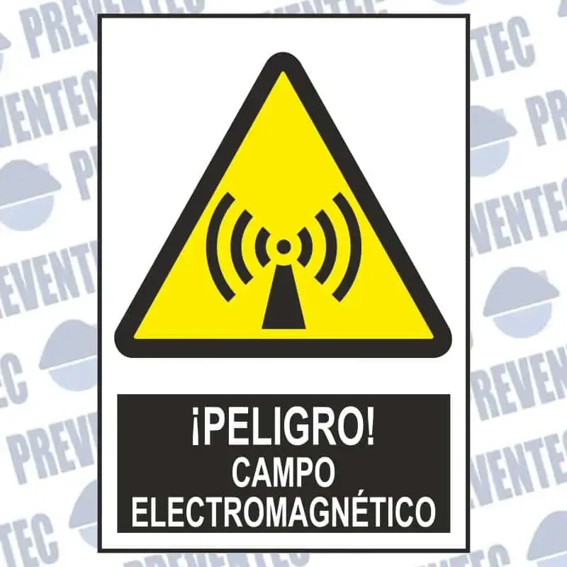Señales de seguridad : Atención , campo electromagnético