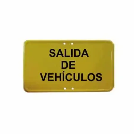 Placas de acero amarillas – Salida de vehículos