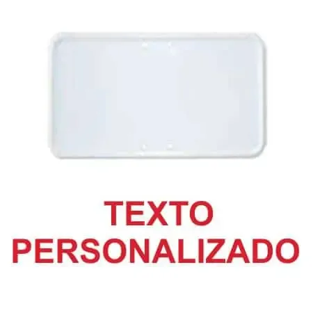 Placas de acero blancas – Texto personalizado