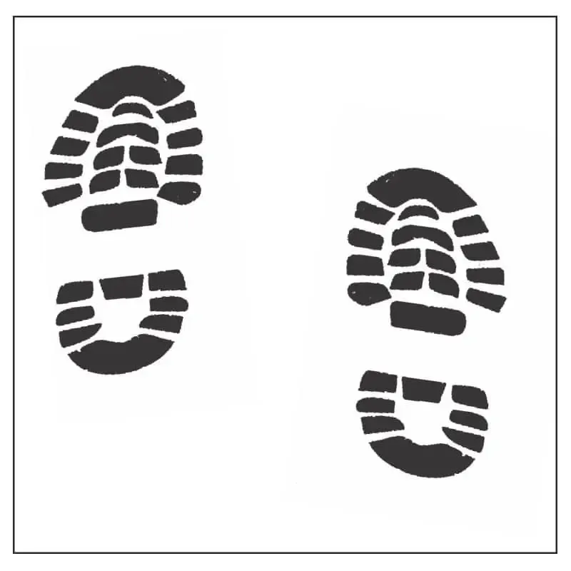 Plantilla de acero para señalización suelo – Huella pies