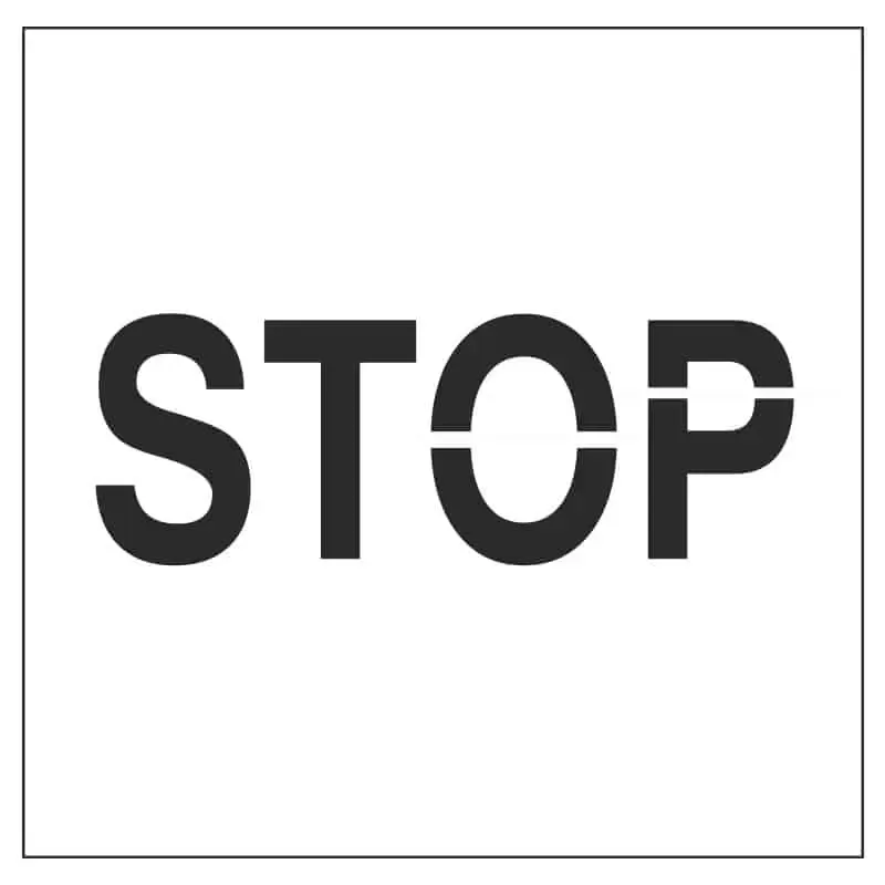 Plantilla de acero para señalización suelo – Stop