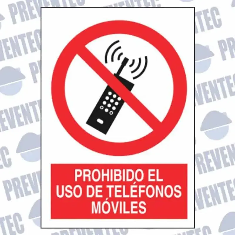 Señales de seguridad : Prohibido el uso de telefonos moviles