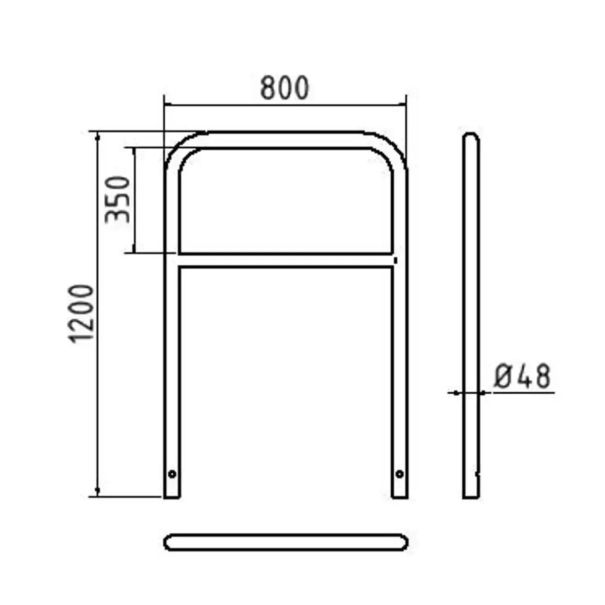 Protector peatones con travesaño de acero inoxidable - Imagen 5