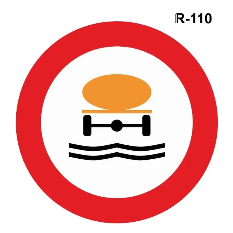 Entrada prohibida a vehículos que transporten productos contaminantes de agua