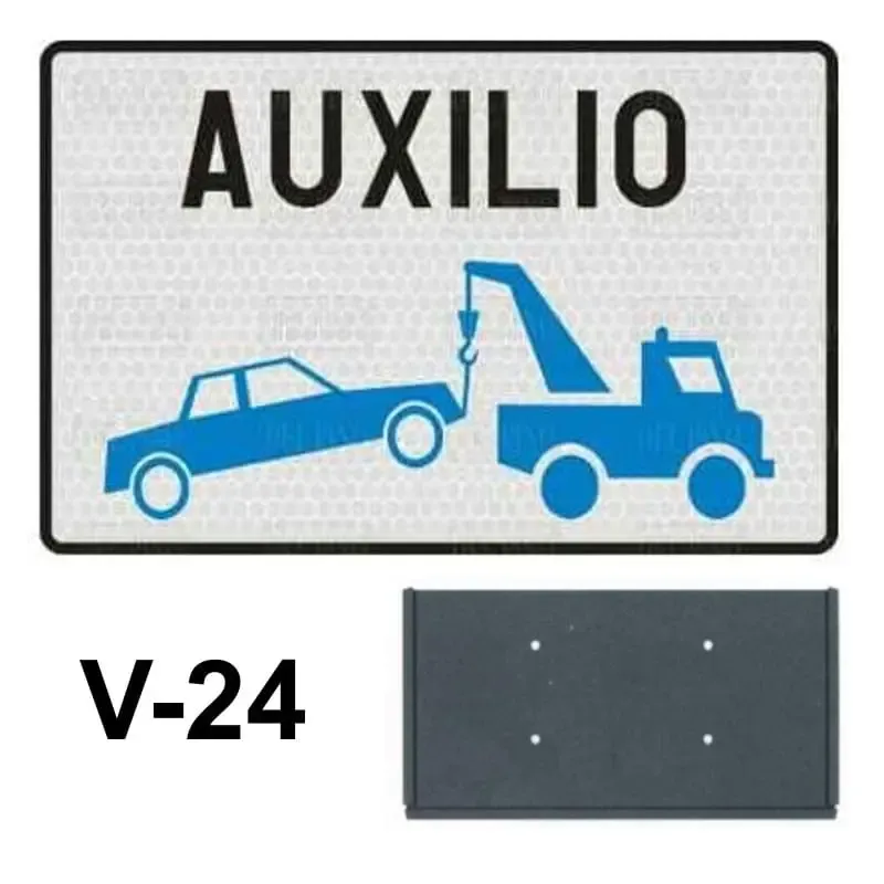 V-24 Placa para gruas de servicio auxilio carretera