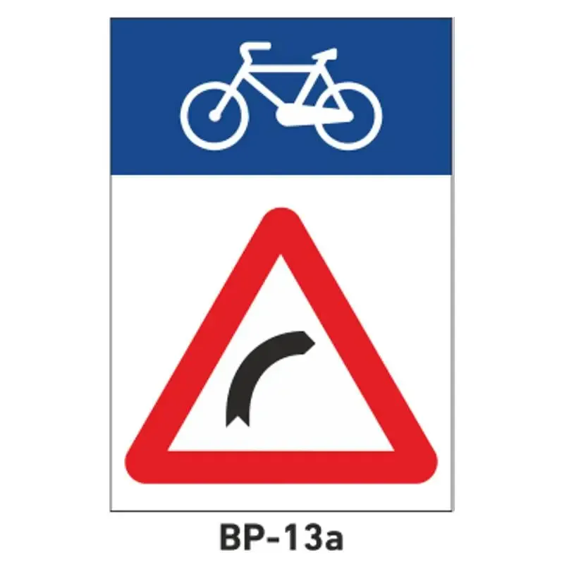Señalización pra ciclo-rutas – Curva peligrosa a la derecha BP-13a